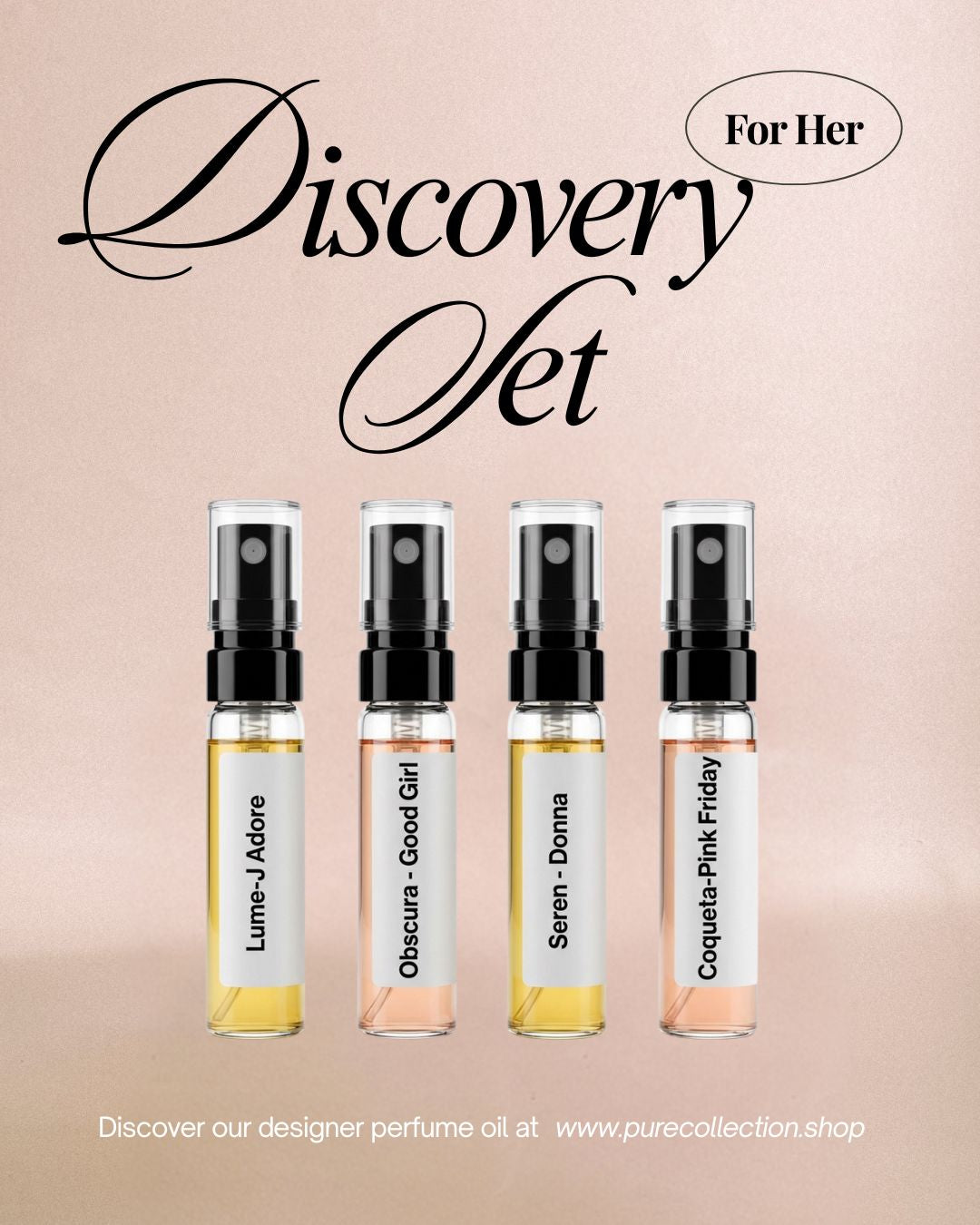 PURE Discovery Set | Women Designer Perfume Oil Sampler (4 × 2ml)